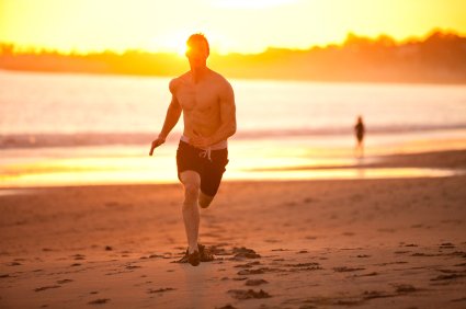 beach sprints are great to burn belly fat